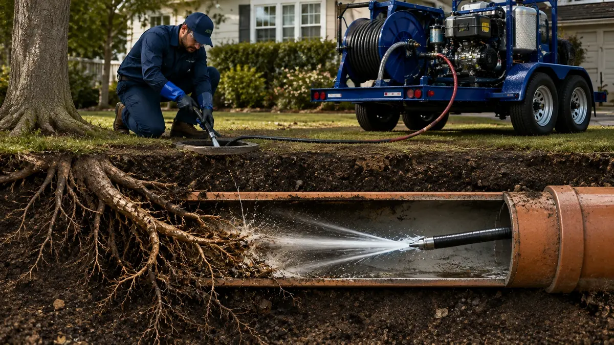 Tree Root Removal with Hydro Jetting in South Gate
